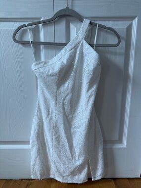 Superdown white sequin dress